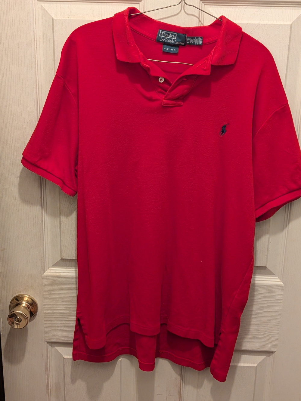 Ralph Lauren Men’s Red Polo with Navy Pony Size Lg
